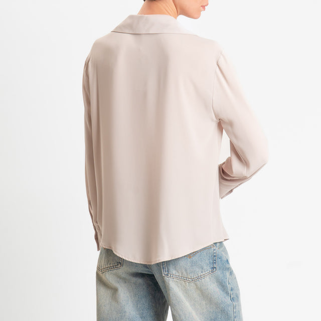 Zeroassoluto-Camicia CLAY MANO SETA - stone