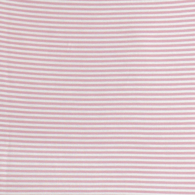 Zeroassoluto-T-shirt CLARY righe in jersey girocollo manica 3/4 - rosa/latte