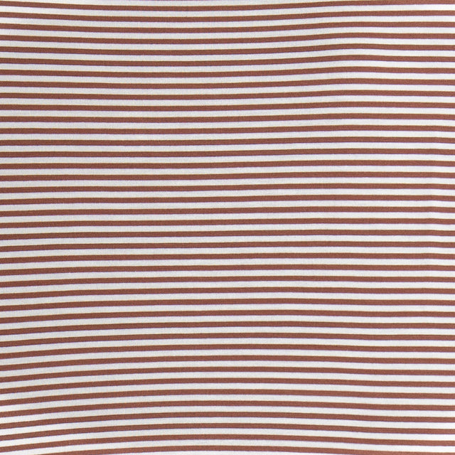 Zeroassoluto-T-shirt CLOE righe in jersey elasticizzato - tabacco/latte