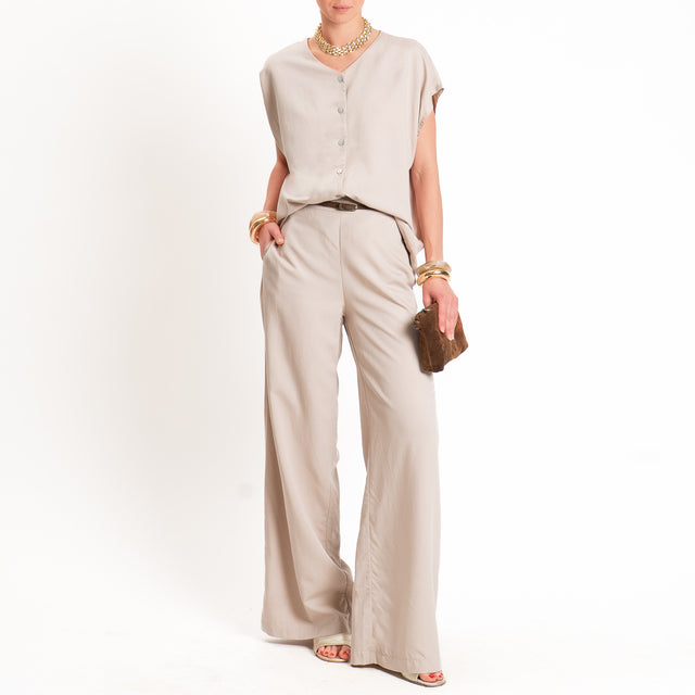 Zeroassoluto-Camicia COSTY misto lino - desert