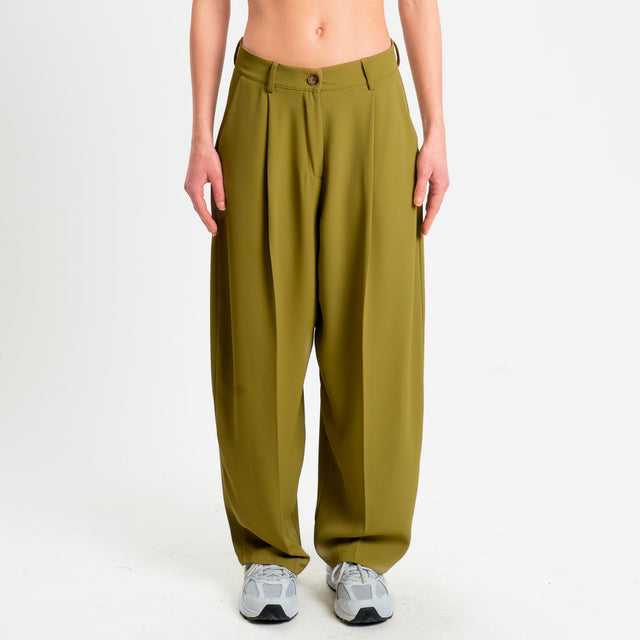 Zeroassoluto-Pantalone GENNY tessuto fluido - olio