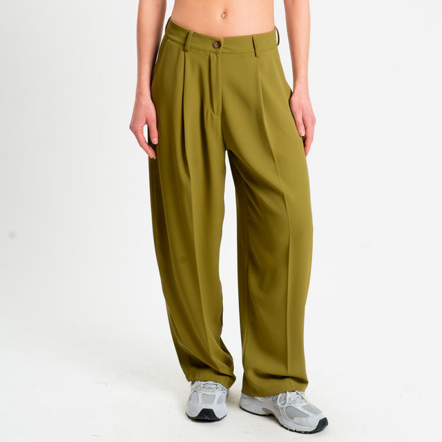 Zeroassoluto-Pantalone GENNY tessuto fluido - olio