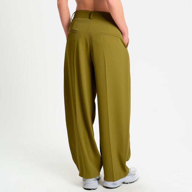Zeroassoluto-Pantalone GENNY tessuto fluido - olio