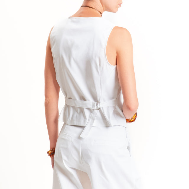 Zeroassoluto-Gilet GILLY chiusura incrociata - bianco