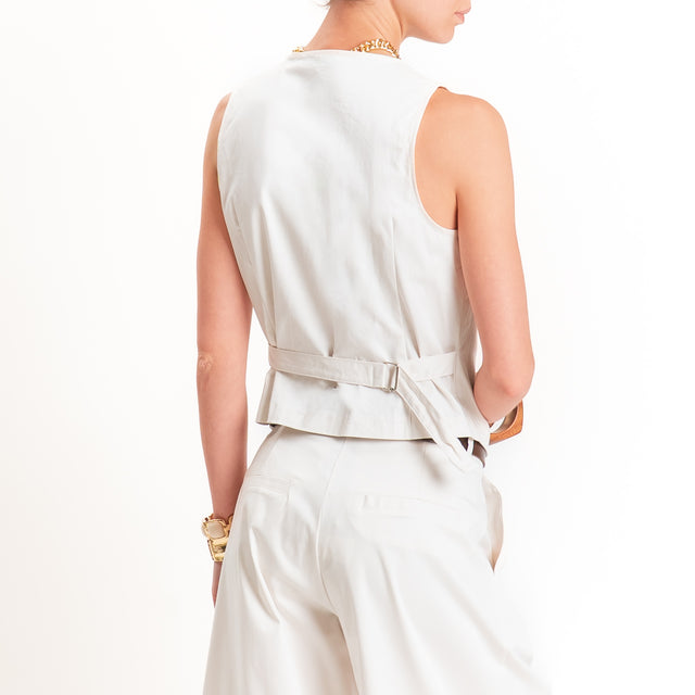 Zeroassoluto-Gilet GILLY chiusura incrociata - gesso