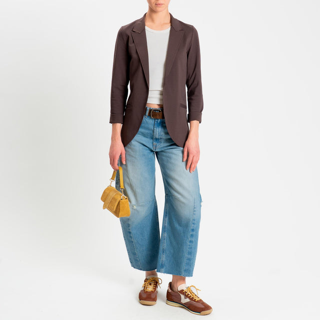 Zeroassoluto-Giacca JELSO punto milano taglio vivo - choco