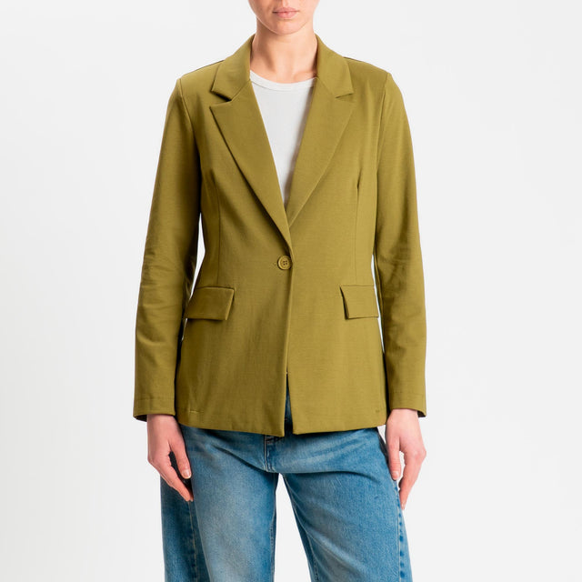 Zeroassoluto-Giacca JENNY punto milano 1 bottone- olio