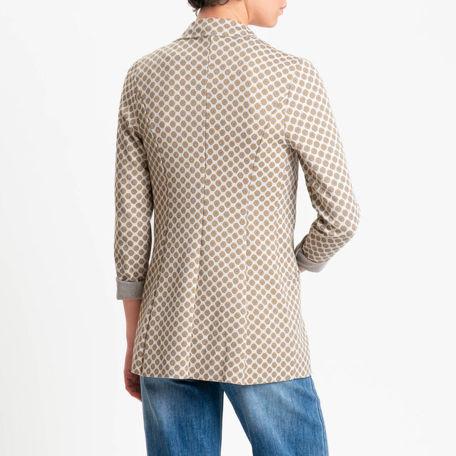Zeroassoluto-Giacca JIN elasticizzata - ottagono lurex beige/biscotto/jeans