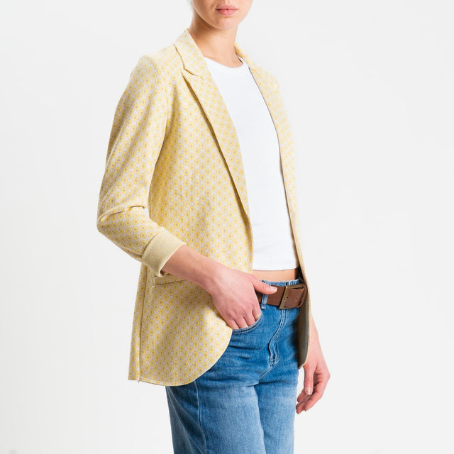 Zeroassoluto-Giacca JIN elasticizzata - ottagono lurex sand/yellow/argento