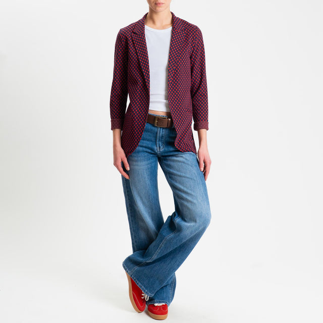 Zeroassoluto-Giacca JIN elasticizzata - pois rosso/blu