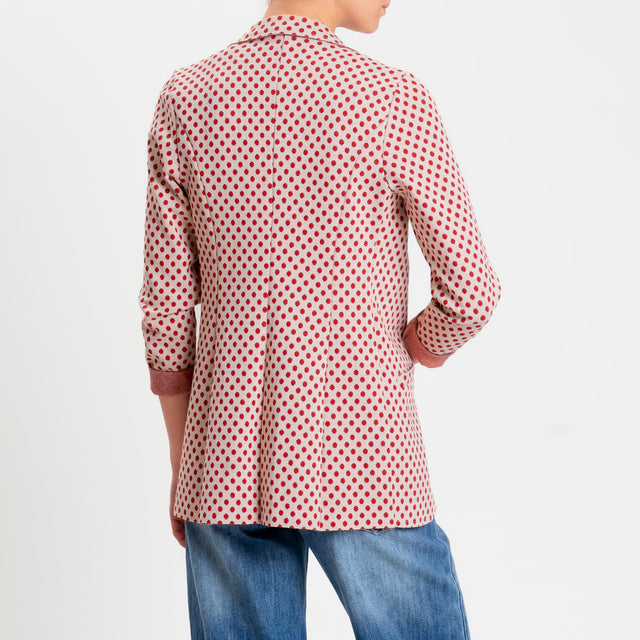 Zeroassoluto-Giacca JIN elasticizzata - pois lurex burro/lacca/rame