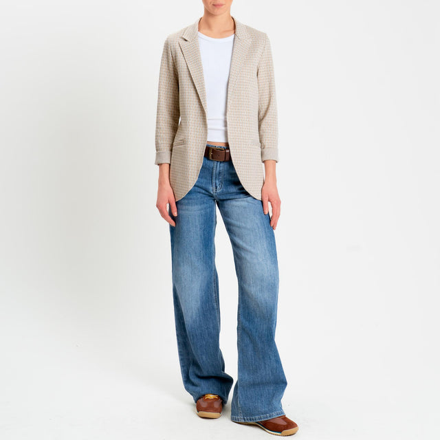 Zeroassoluto-Giacca JIN elasticizzata - marocco lurex burro/sand/argento