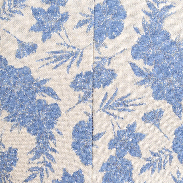 Zeroassoluto-Giacca JIN elasticizzata - floreale lurex burro/jeans/argento