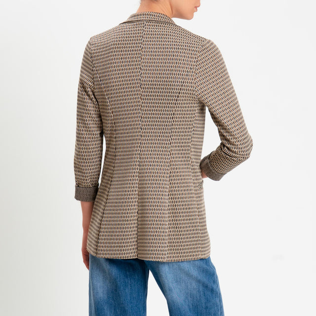 Zeroassoluto-Giacca JIN elasticizzata - marocco lurex beige/choco/piombo