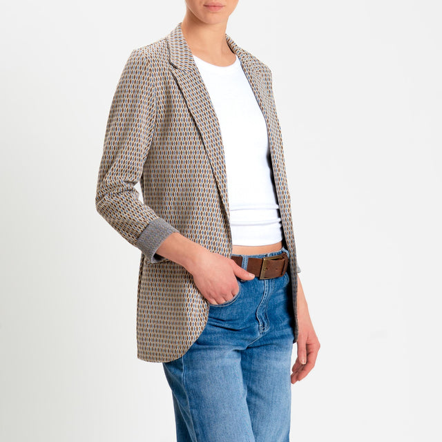 Zeroassoluto-Giacca JIN elasticizzata - marocco lurex beige/jeans/biscotto