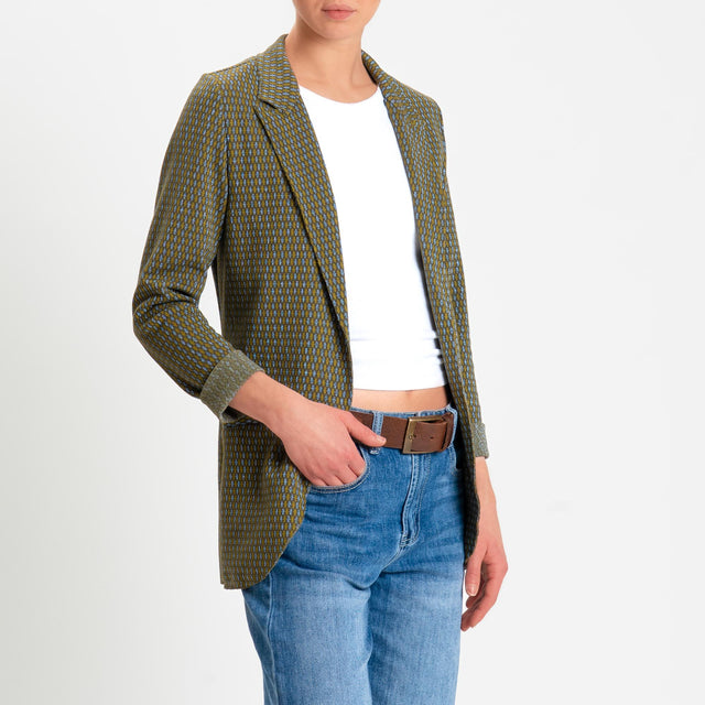 Zeroassoluto-Giacca JIN elasticizzata - marocco lurex militare/olio/jeans