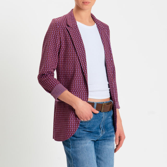 Zeroassoluto-Giacca JIN elasticizzata - marocco lurex vino/lavanda/rame