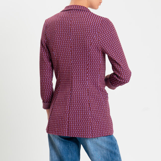 Zeroassoluto-Giacca JIN elasticizzata - marocco lurex vino/lavanda/rame