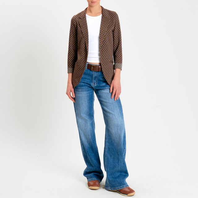 Zeroassoluto-Giacca JIN elasticizzata - pois lurex moro/olio/jeans