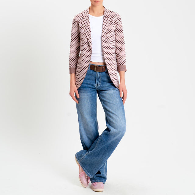 Zeroassoluto-Giacca JIN elasticizzata - pois lurex rosa/moro/rame