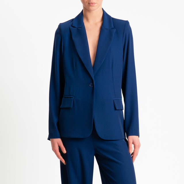 Zeroassoluto-Giacca JONI tessuto fluido - blu