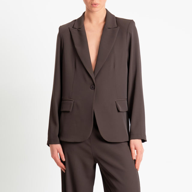 Zeroassoluto-Giacca JONI tessuto fluido - choco