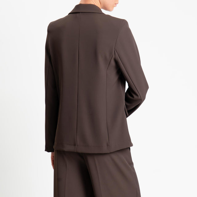 Zeroassoluto-Completo giacca + pantalone tessuto fluido - choco