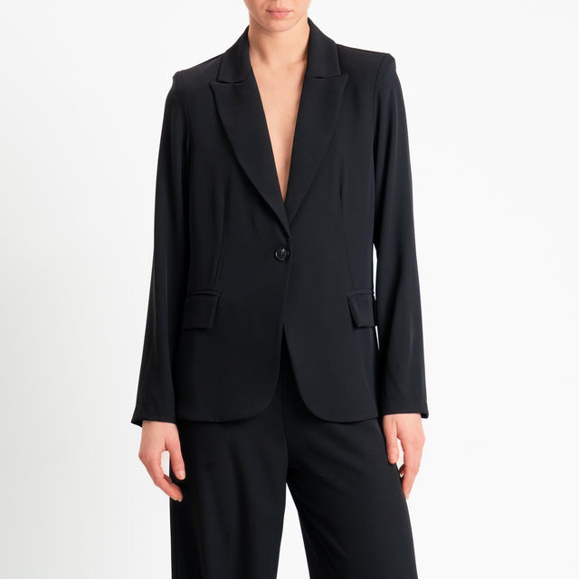 Zeroassoluto-Giacca JONI tessuto fluido - nero