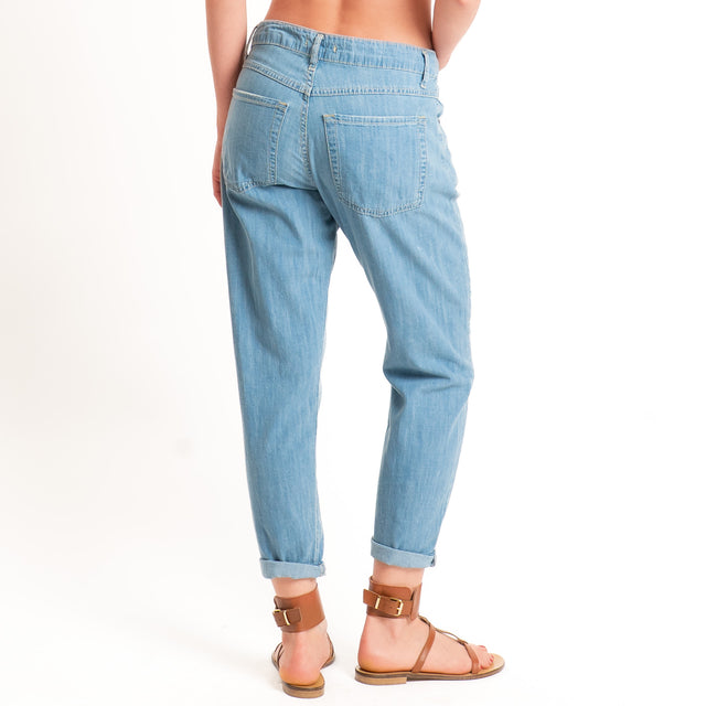 Zeroassoluto-Jeans KACY boyfriend tela extra light stone washed - denim