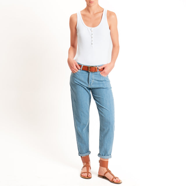 Zeroassoluto-Jeans KACY boyfriend tela extra light stone washed - denim