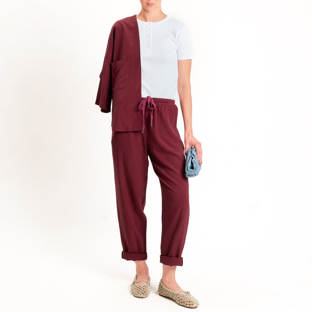 Zeroassoluto-Pantalone LERRY misto lino con coulisse - india
