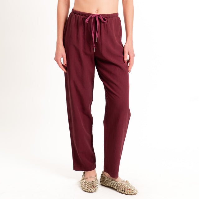 Zeroassoluto-Pantalone LERRY misto lino con coulisse - india