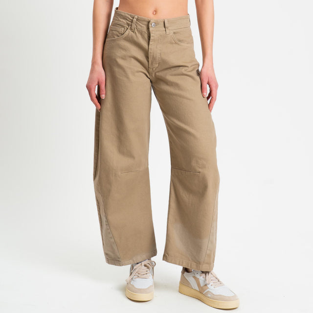 Zeroassoluto-Pantalone LIBY barrel drill cotone - coloniale