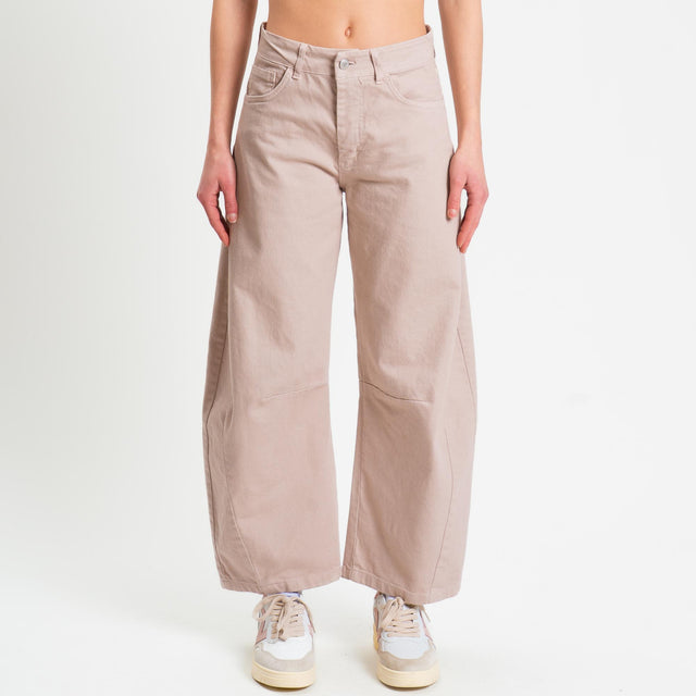 Zeroassoluto-Pantalone LIBY barrel drill cotone - light pink