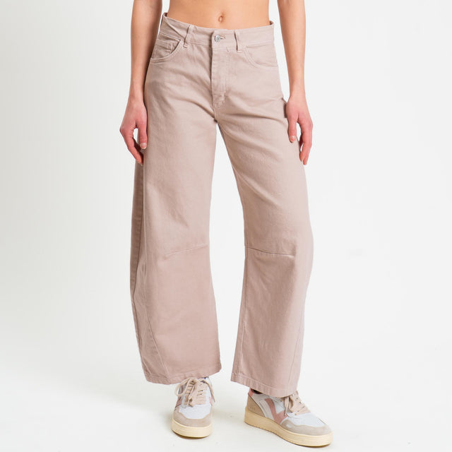 Zeroassoluto-Pantalone LIBY barrel drill cotone - light pink