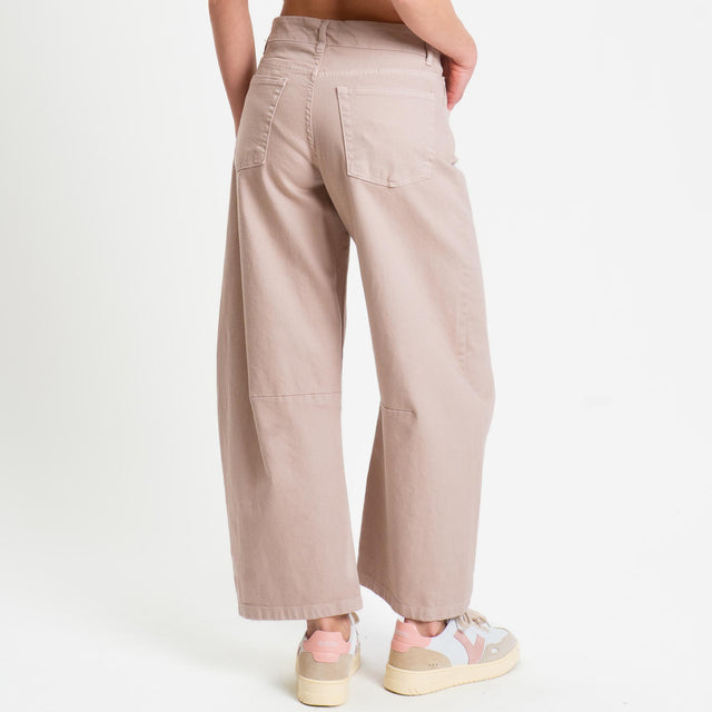 Zeroassoluto-Pantalone LIBY barrel drill cotone - light pink