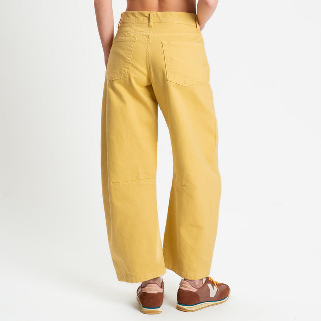 Zeroassoluto-Pantalone LIBY barrel drill cotone - yellow