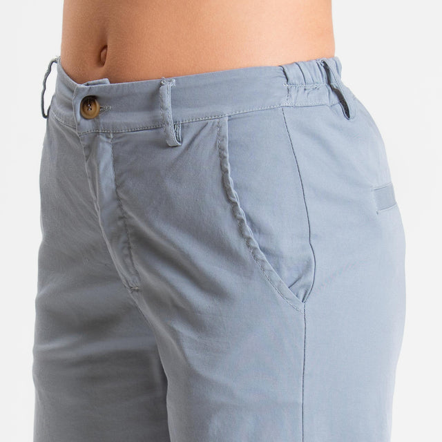 Zeroassoluto-Pantalone LILLY palazzo cotone elasticizzato - polvere