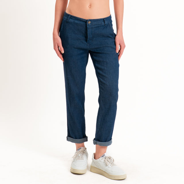 Zeroassoluto-Pantalone LOIS chino chambray leggero elasticizzato - denim