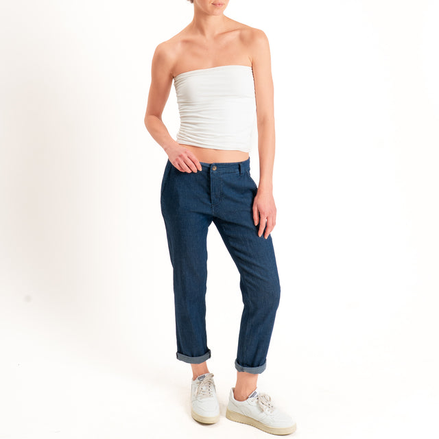 Zeroassoluto-Pantalone LOIS chino chambray leggero elasticizzato - denim