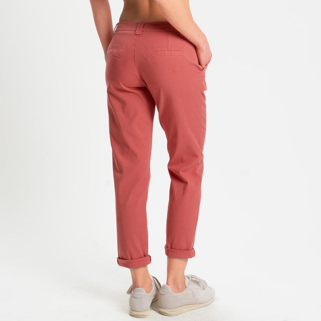 Zeroassoluto- Pantalone LOIS chino cotone elastici - lipstick