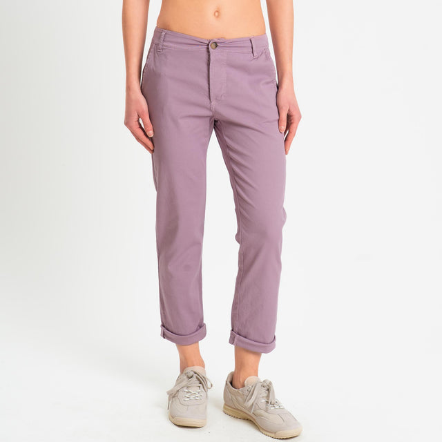 Zeroassoluto- Pantalone LOIS chino cotone elastici - mauve