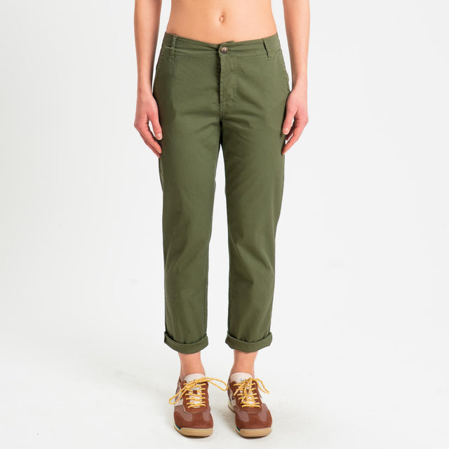 Zeroassoluto- Pantalone LOIS chino cotone elastici - olive