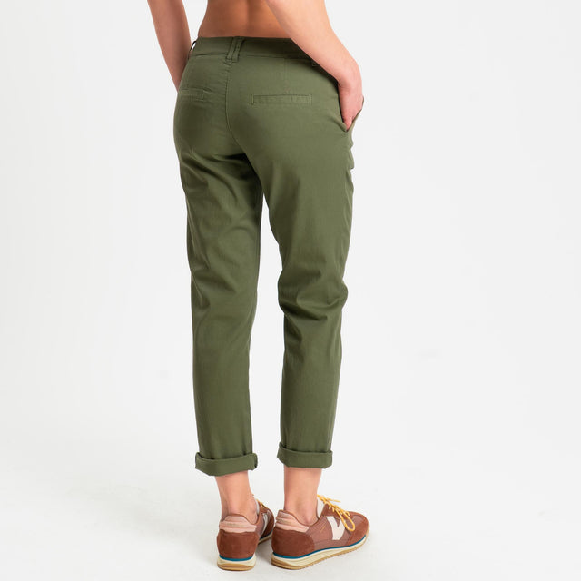 Zeroassoluto- Pantalone LOIS chino cotone elastici - olive