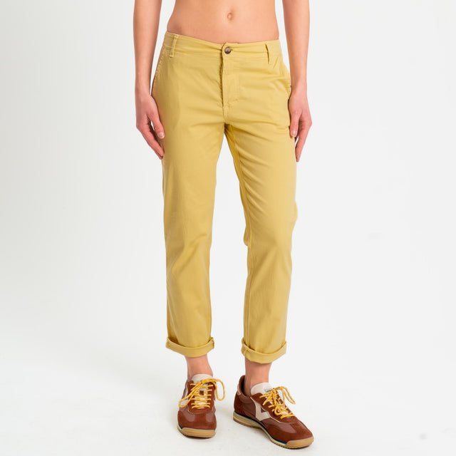 Zeroassoluto- Pantalone LOIS chino cotone elastici - yellow