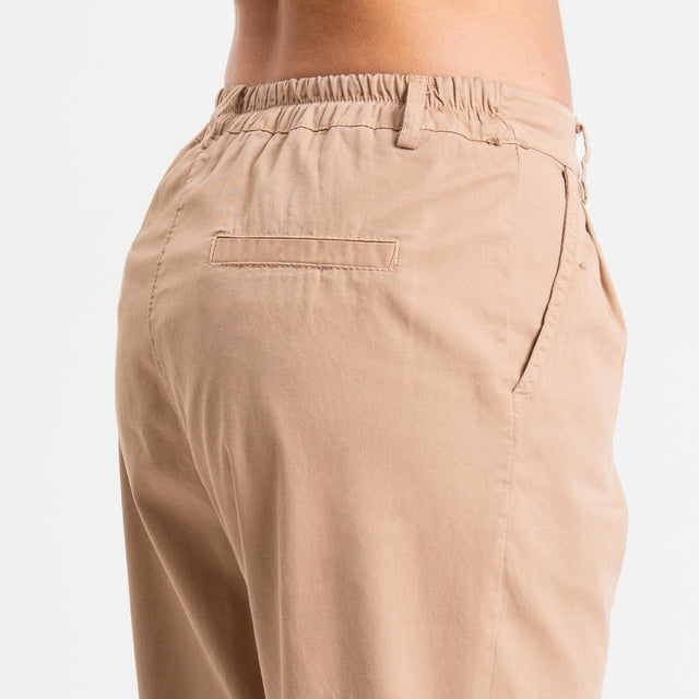 Zeroassoluto-Pantalone LOLA elastico dietro cotone elasticizzato - biscotto