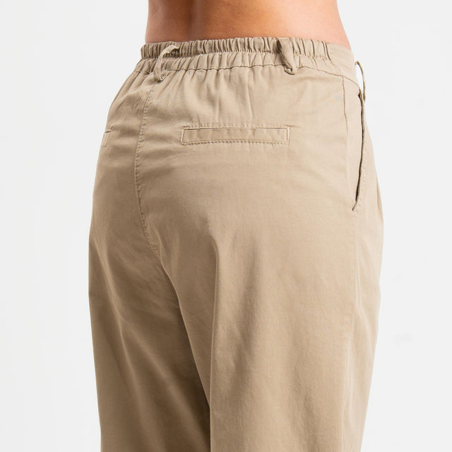 Zeroassoluto-Pantalone LOLA elastico dietro cotone elasticizzato - coloniale