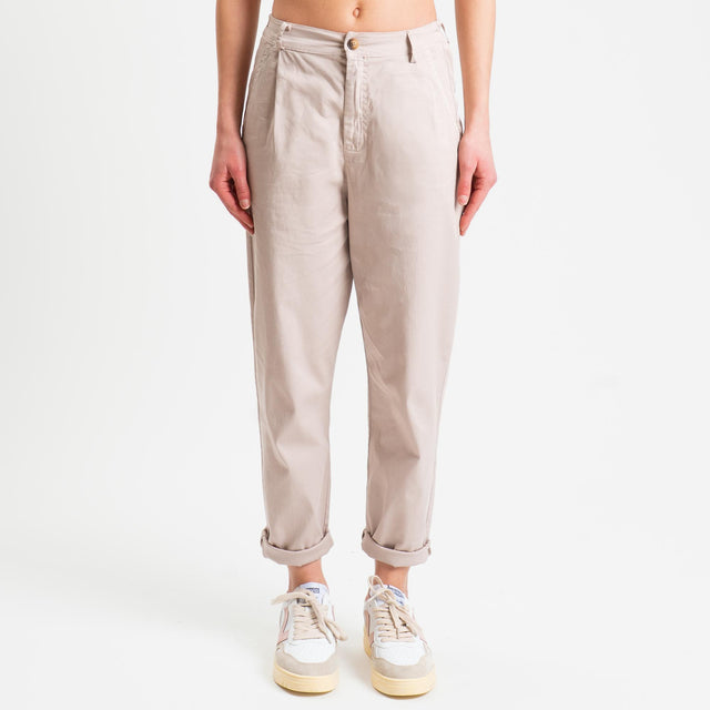Zeroassoluto-Pantalone LOLA elastico dietro cotone elasticizzato - nude