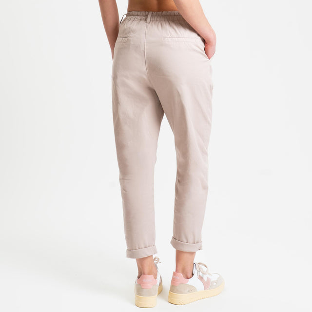Zeroassoluto-Pantalone LOLA elastico dietro cotone elasticizzato - nude