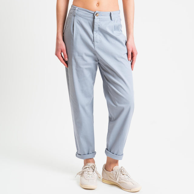 Zeroassoluto-Pantalone LOLA elastico dietro cotone elasticizzato - polvere